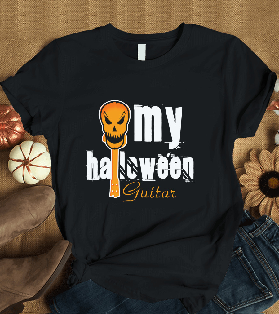 My Halloween Guitar Pumpkin Head T-Shirt