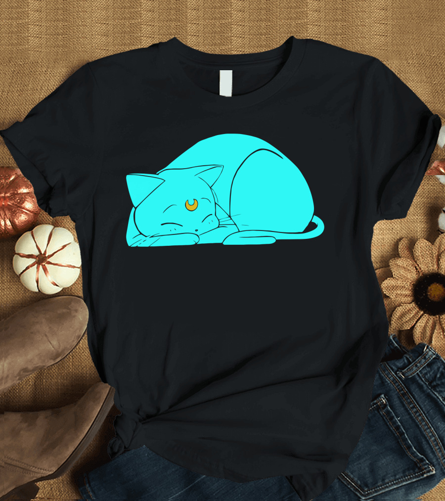 Sailor Moon Luna Sleeping Moon Cat Cloak Twilight Nap T-Shirt