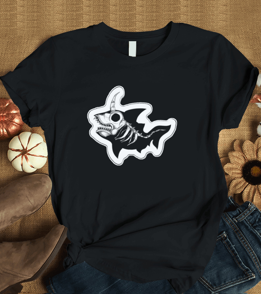 Skeleton Shark Ghostly Nautical Creature T-Shirt