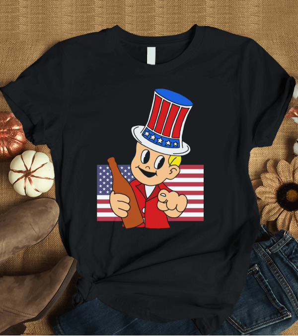 T-Shirt: Anchorman Milk Was A Bad Choice Uncle Sam Parody With Stars And Stripes Background T-Shirt Anchorman Milk Was A Bad Choice Uncle Sam Parody With Stars And Stripes Background T-Shirt