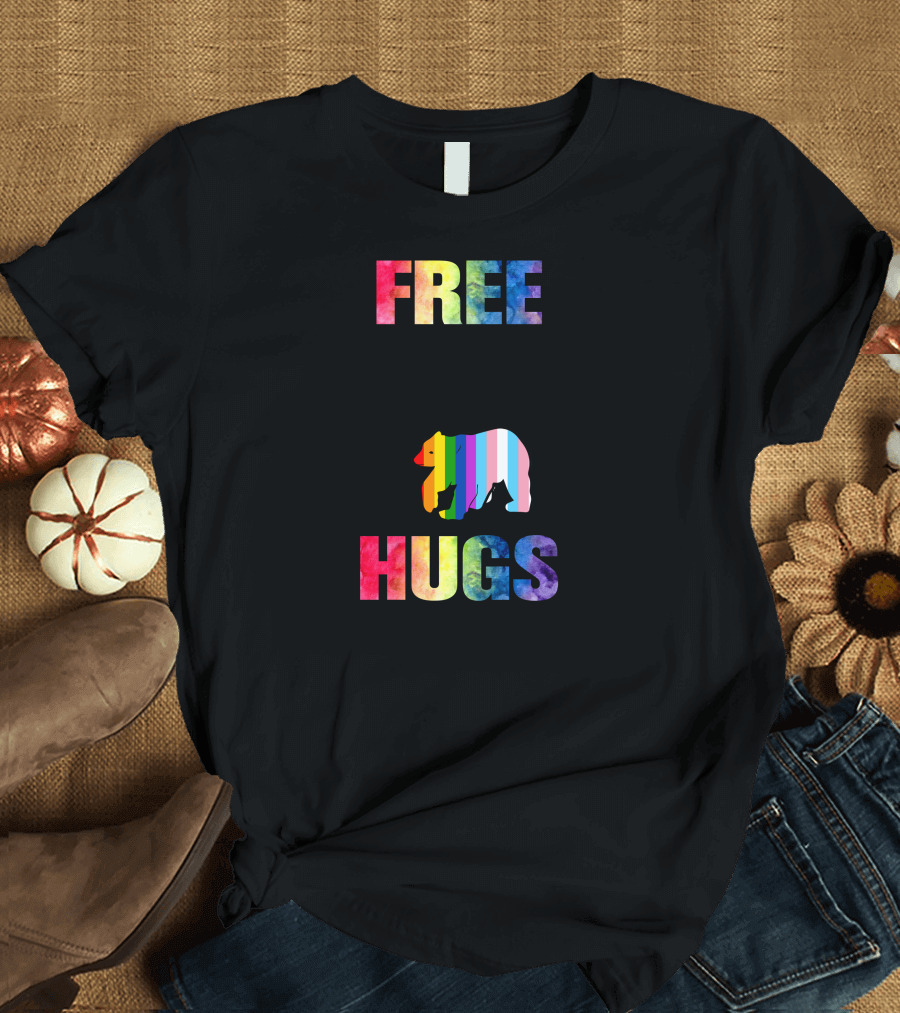 FREE MOM HUGS Rainbow Bear Mama Bear T-Shirt