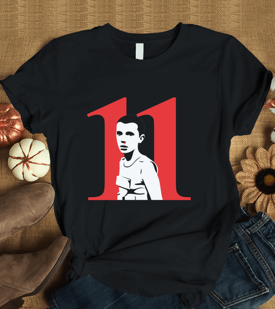 Player Eleven 11 Red Black Graphic Stranger Things T-Shirt