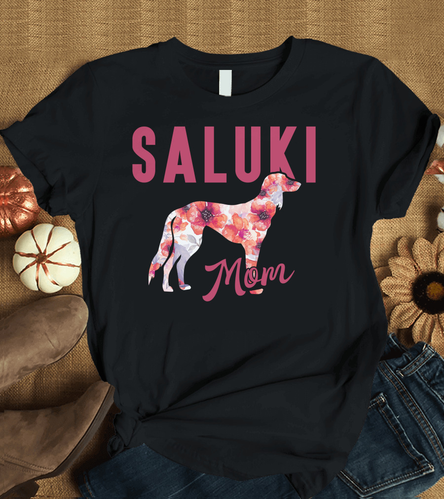 SALUKI Mom Floral T-Shirt