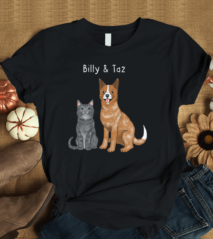 Billy and Taz Cat and Dog Duo T-Shirt