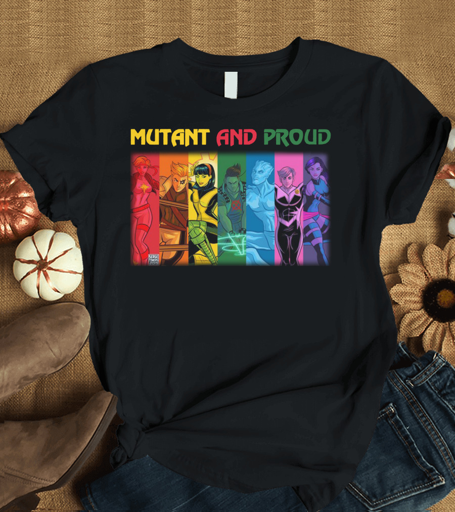 Mutant And Proud Marvel X-Men Rainbow Characters T-Shirt