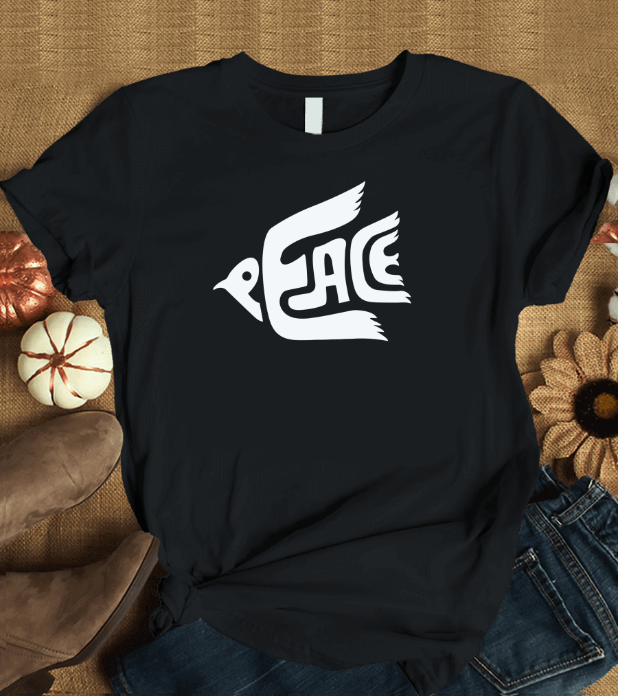 Peace Dove Icon Text T-Shirt