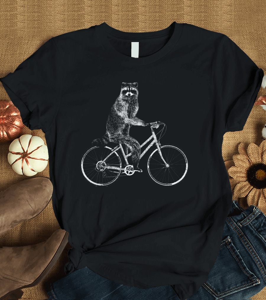 Raccoon on a Bicycle T-Shirt