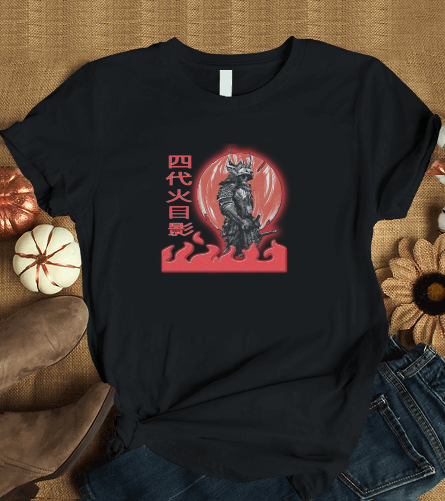 Japanese Anime Samurai Warrior Gamer Fourth Fire Shadow T-Shirt