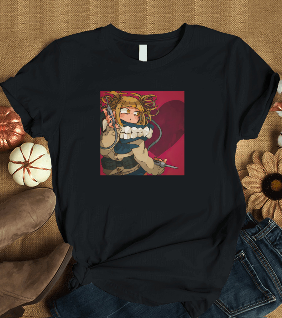 Toga Himiko My Hero Academia Red Heart Background T-Shirt