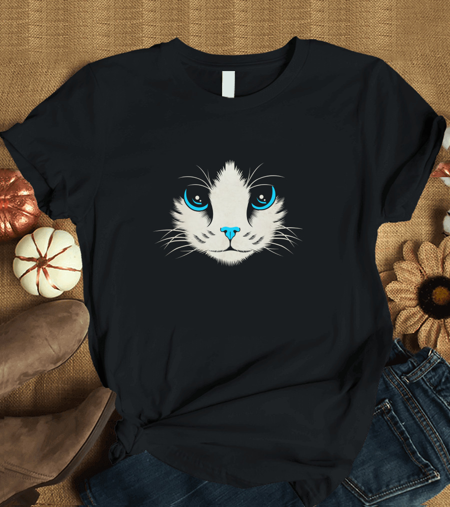 Blue Nose Cat Triangle Face T-Shirt