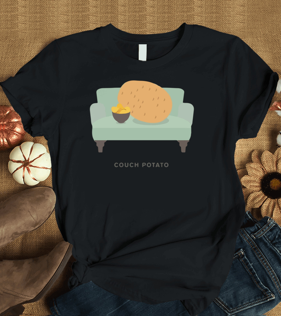 Couch Potato on Sofa with Chips T-Shirt