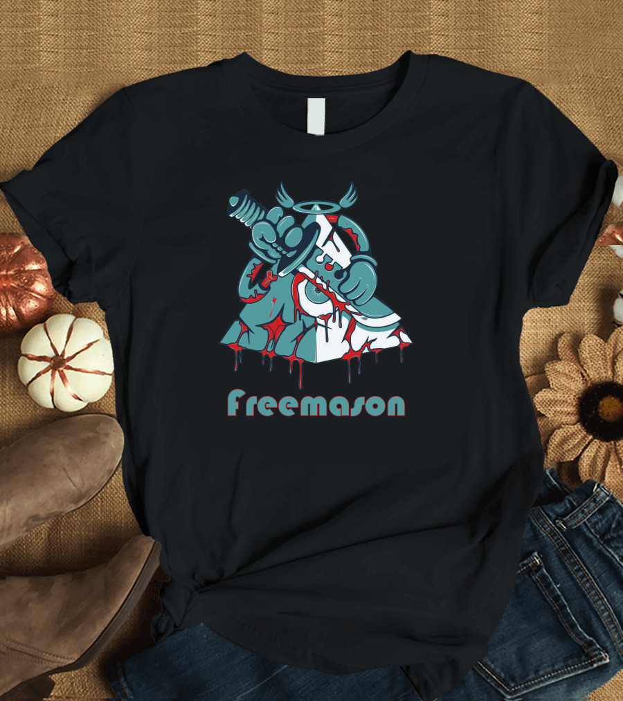 Freemason Sword and All-Seeing Eye Iconography T-Shirt