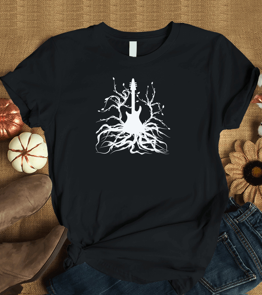 Guitar Tree Music Roots Growing from Rock Guitar T-Shirt