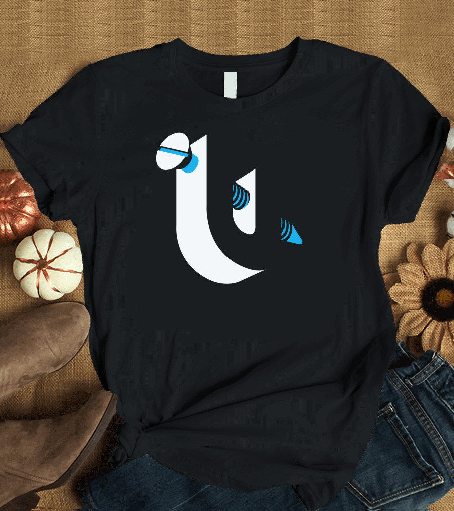 Screw U Letter with White and Blue Screws T-Shirt