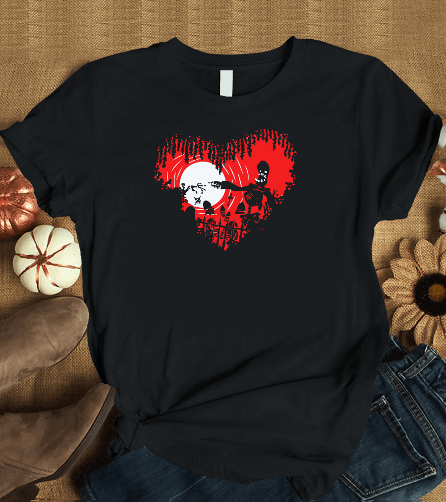 Til Death Do Us Part Zombie Love Heart Moon Graveyard T-Shirt