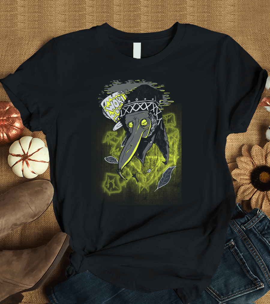Worlds Best Dad Neon Plague Doctor with Leaves T-Shirt