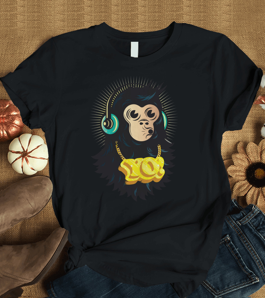 Yo Monkey Headphones Gold Chain T-Shirt