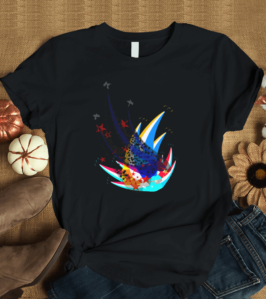 Sabre Flight Jet Streaks with Dynamic Color Bursts T-Shirt