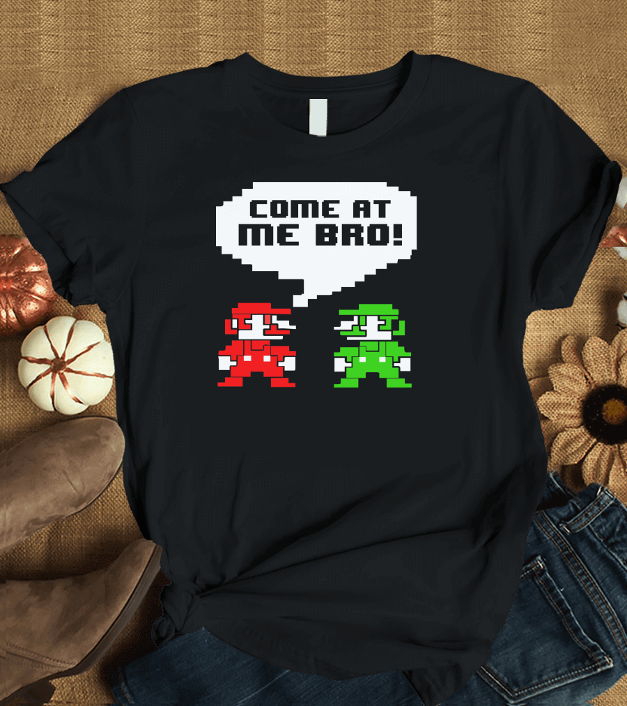 Come At Me Bro Retro Video Game Style Pixel Characters Confrontation T-Shirt