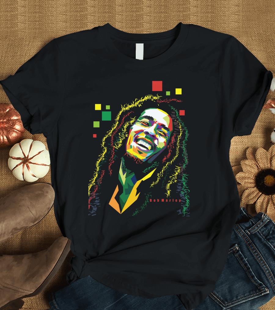 Bob Marley Rasta Way In Vibrant Colorful T-Shirt