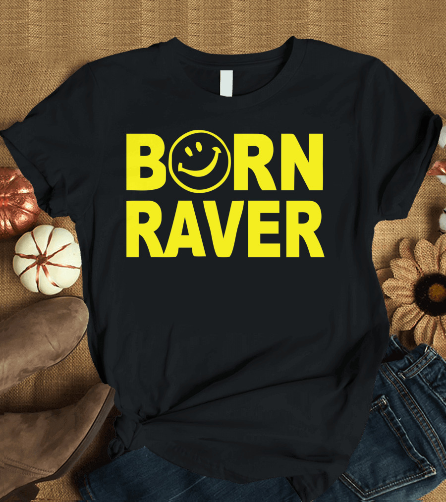 BORN RAVER Smiley Face T-Shirt