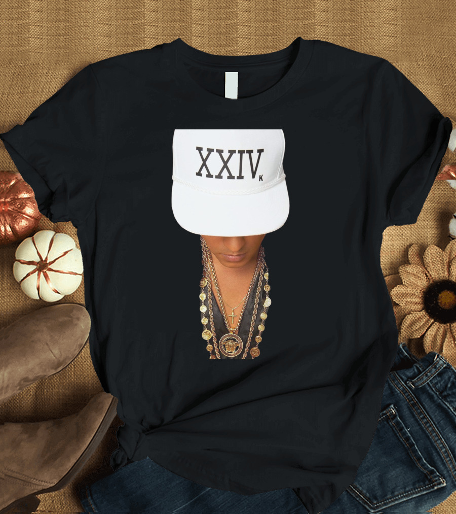 XXIV K Bruno Mars Chain Hat T-Shirt