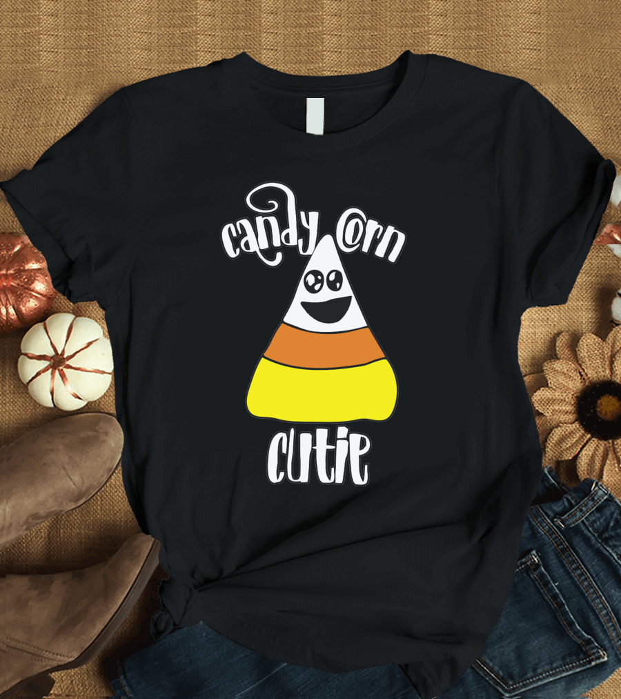 Candy Corn Cutie Smiling Halloween Treat T-Shirt