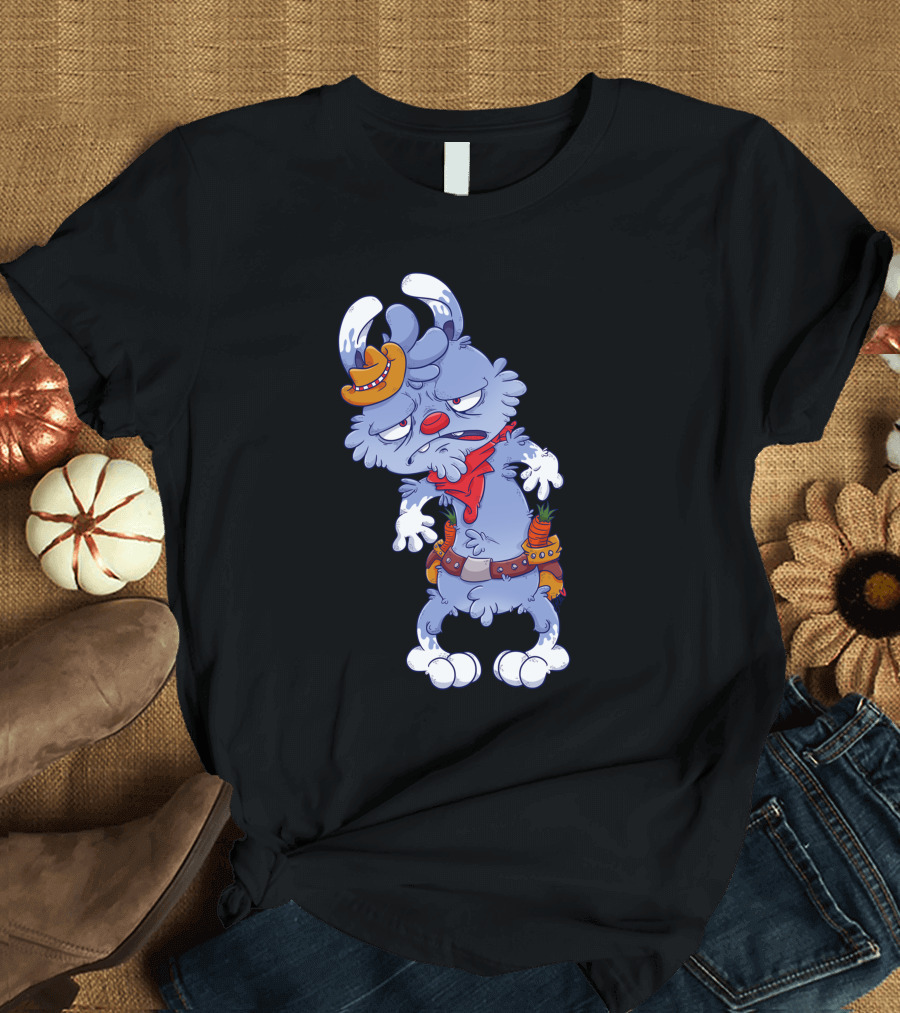 Grumpy Cowboy Bunny with Carrot Ammo T-Shirt