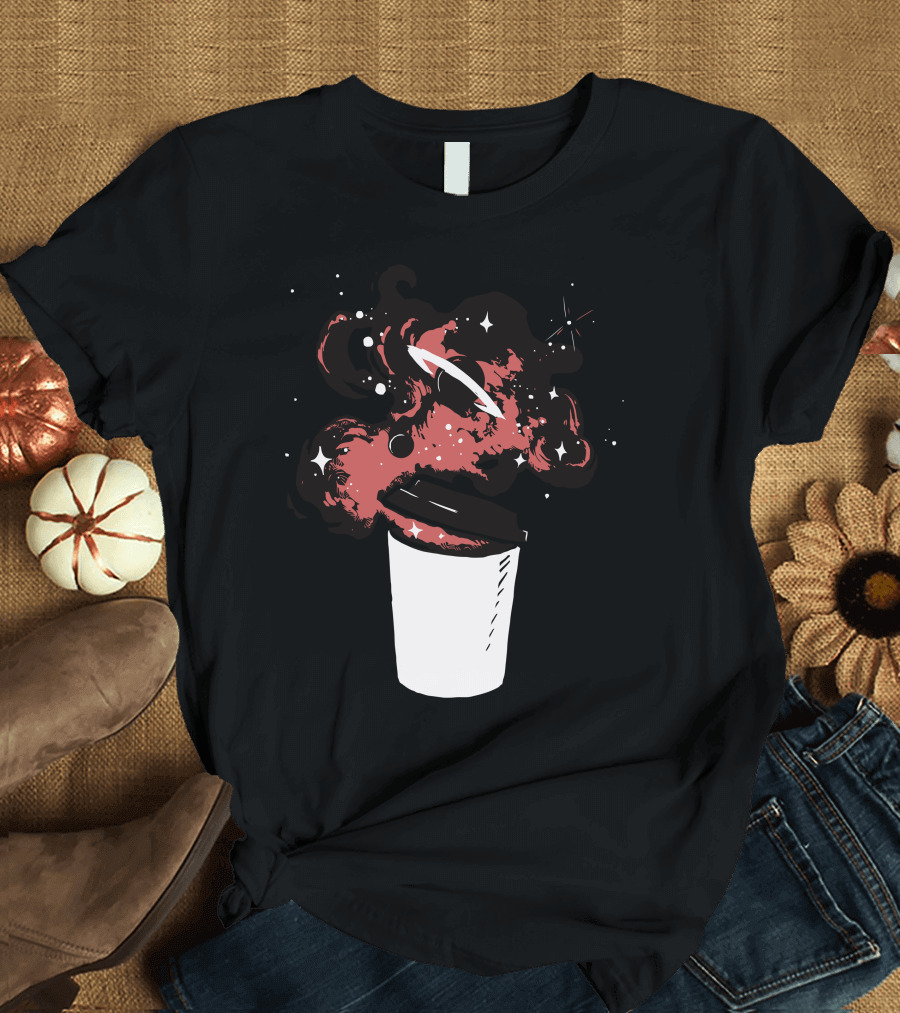 Cup Of Something Cosmic Galaxy Swirls and Stars T-Shirt