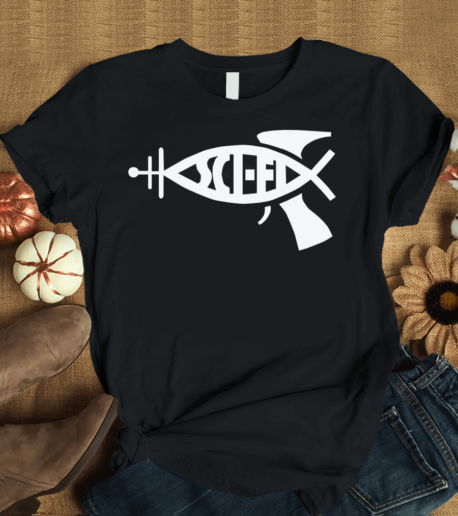 Sci-Fi Atheism Darwin NASA Evolution Funny T-Shirt