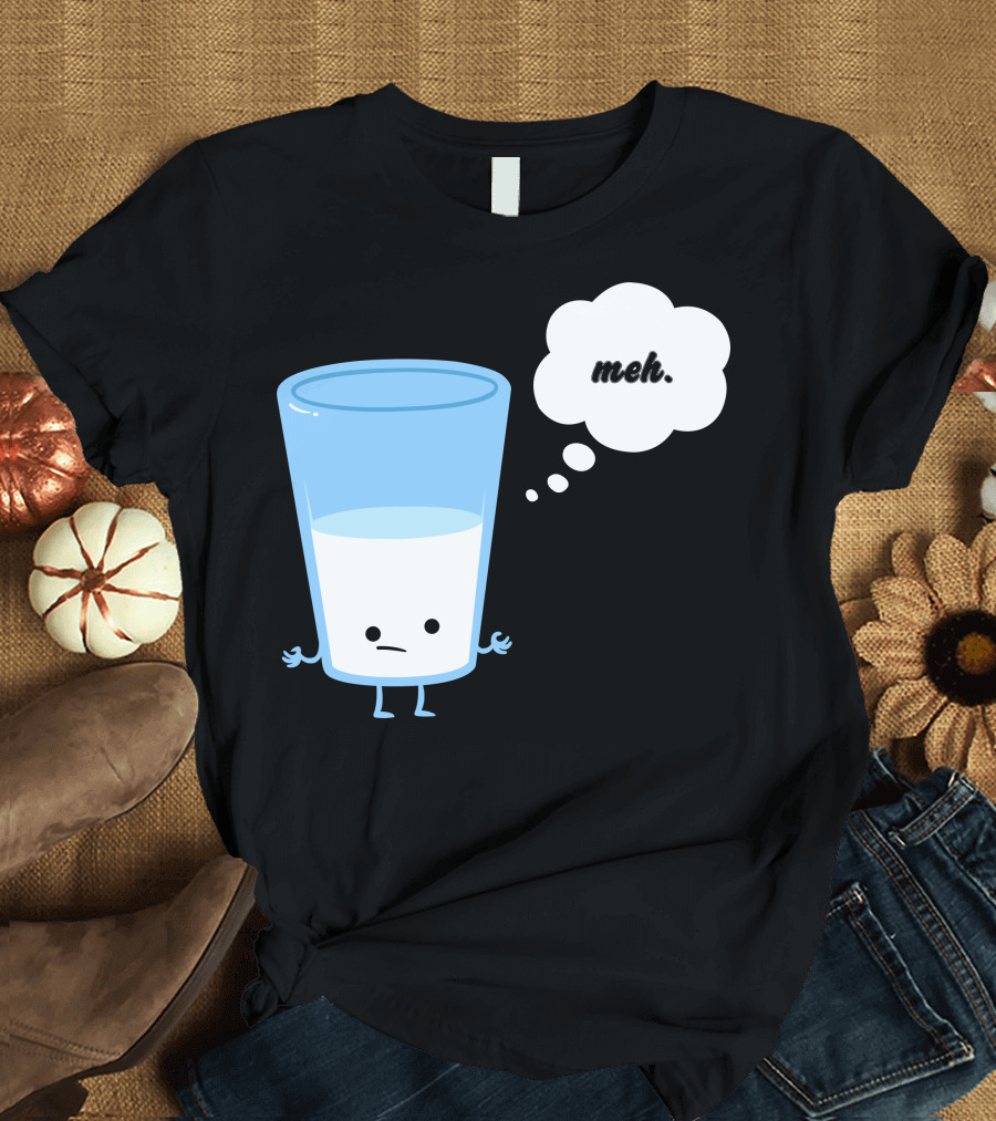 Mehssimist Glass Half Empty Meh Thought Bubble T-Shirt