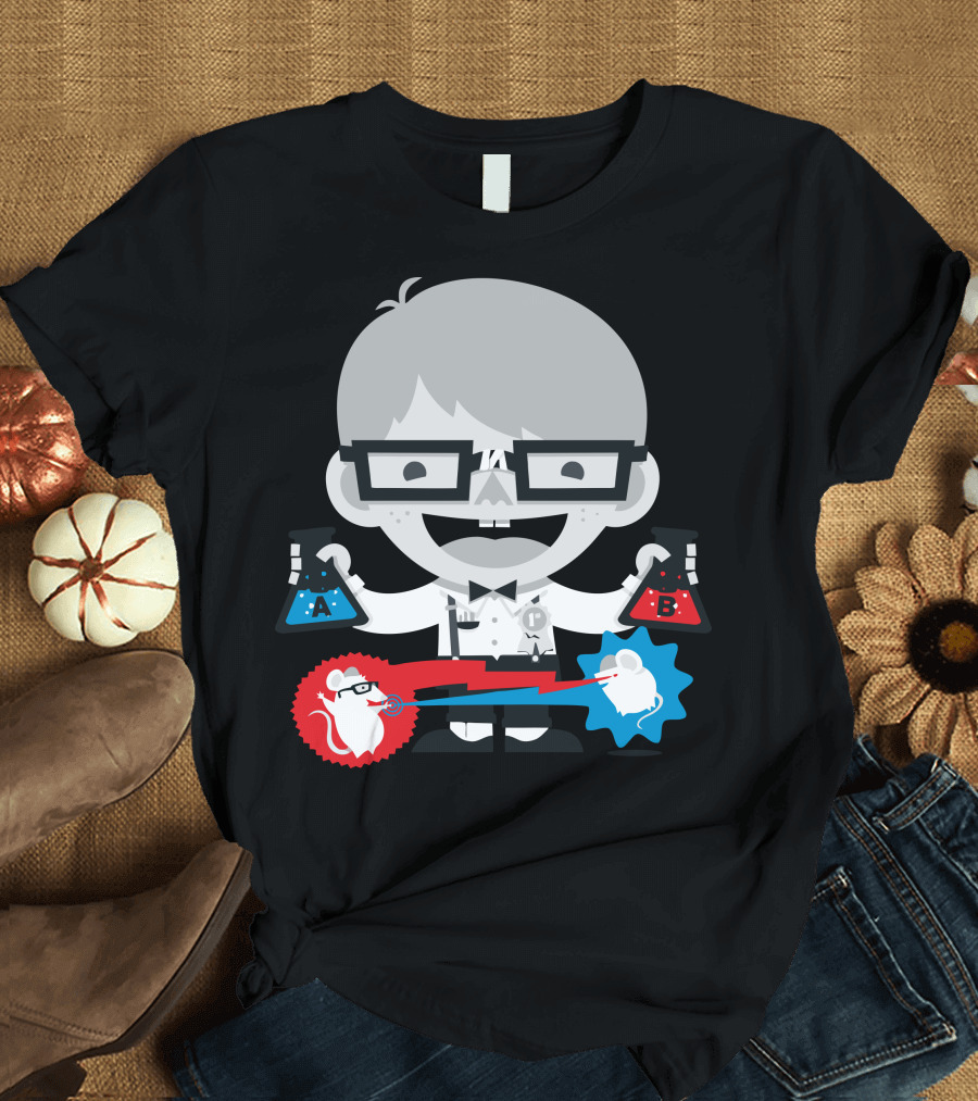 Science Fair Project Experiment with Beakers and Lab Mouse T-Shirt
