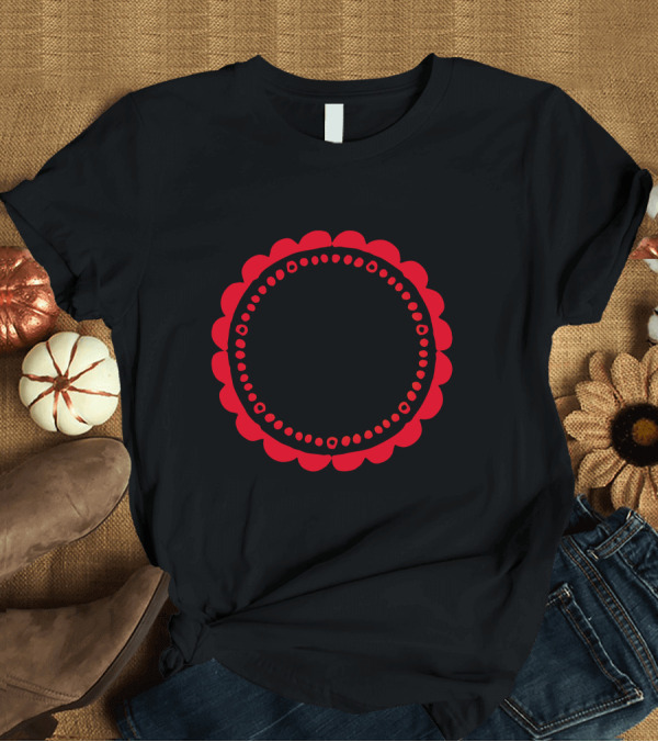 T-Shirt: My Papa My World Red Scalloped Circle Typography T-Shirt My Papa My World Red Scalloped Circle Typography T-Shirt