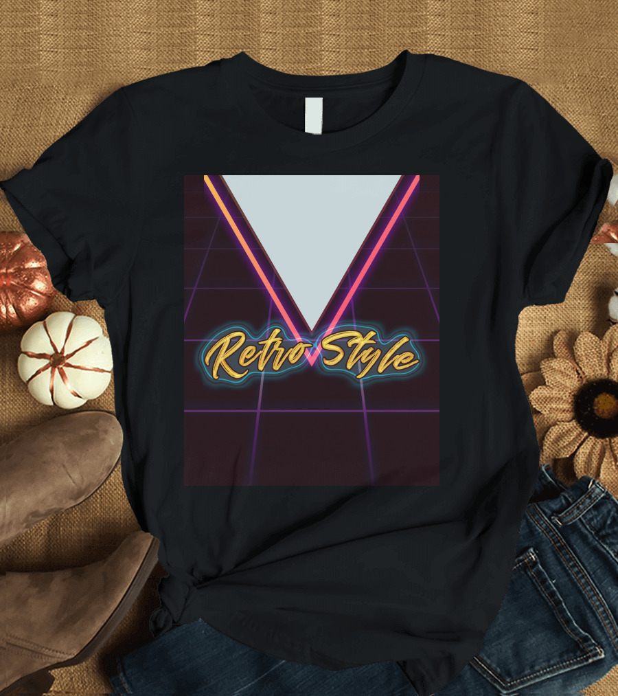 Retro Style Funky 80s Neon Grid T-Shirt