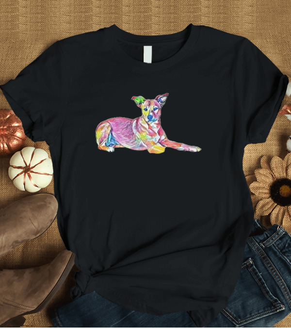 T-Shirt: A Pretty Large Breed Yellow Dog Abstract Colorful T-Shirt A Pretty Large Breed Yellow Dog Abstract Colorful T-Shirt