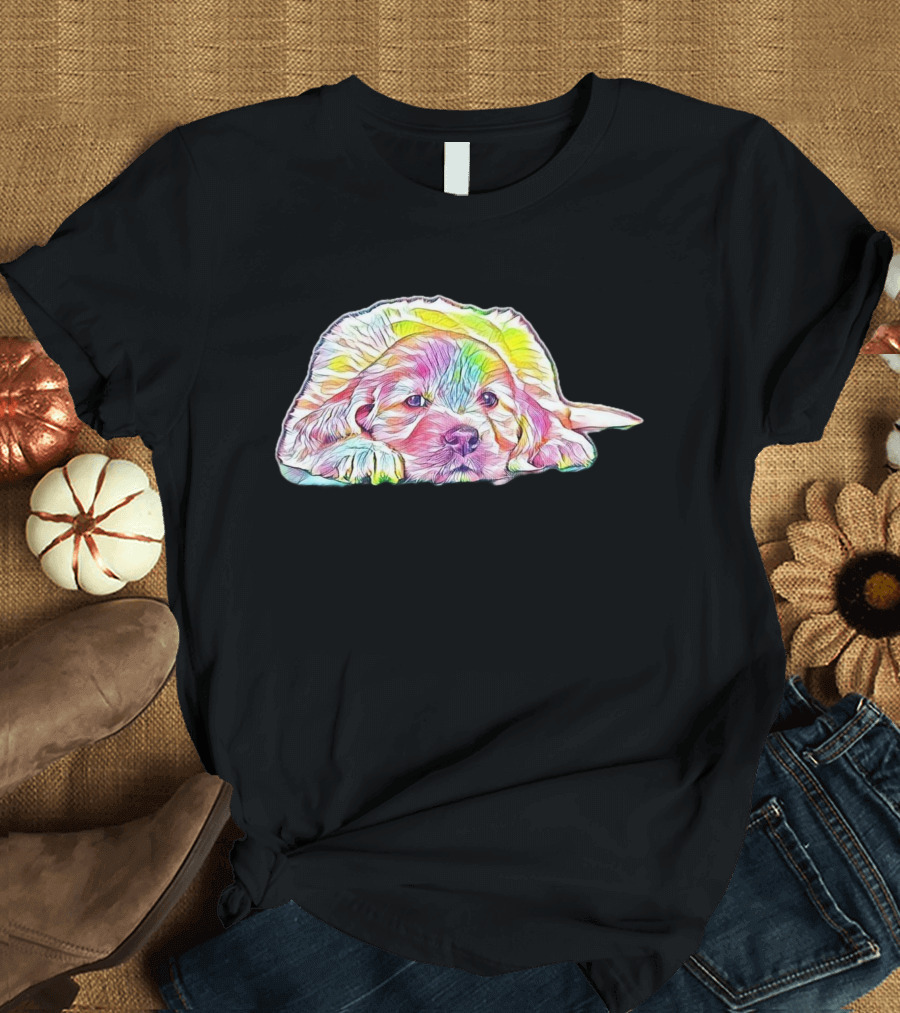 A Six Week Old Golden Retriever Rainbow Pastel Puppy T-Shirt