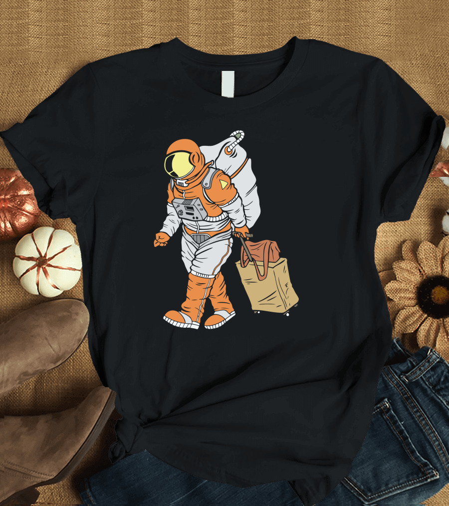 Aim Tourist Astronaut with Suitcase T-Shirt