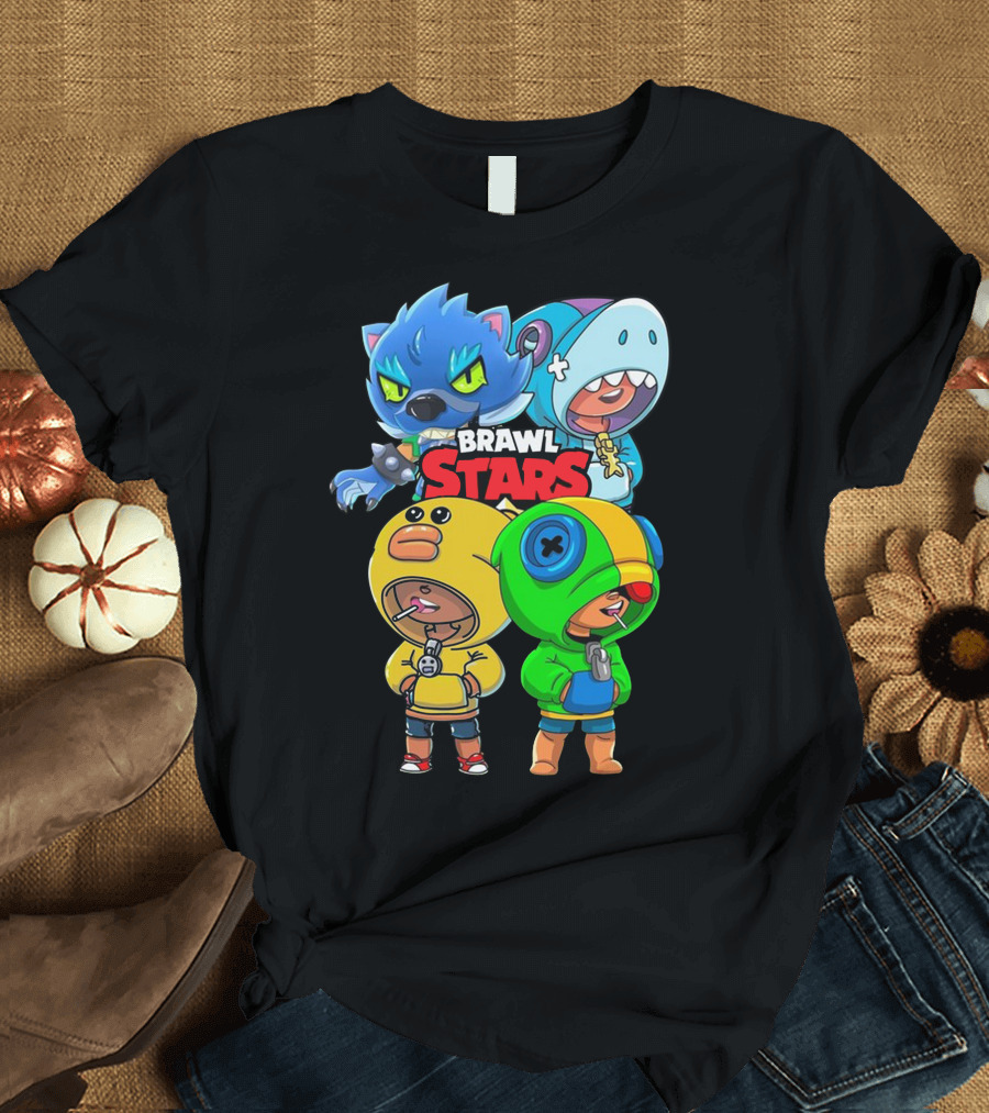 Brawl Stars Leon Spike and Poco Characters T-Shirt