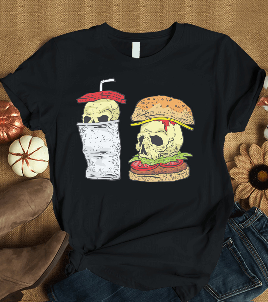 Skull Burger and Soda Breakfast T-Shirt