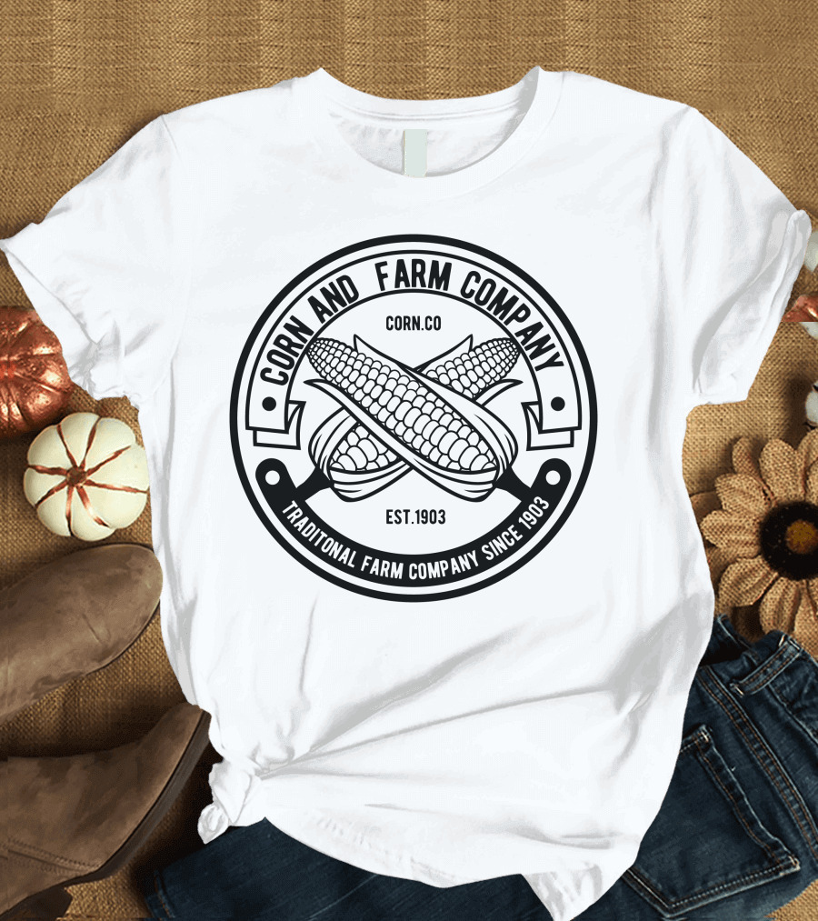 Corn And Farm Company Traditional Farm Company Since 1903 Corn.Co Est. 1903 T-Shirt