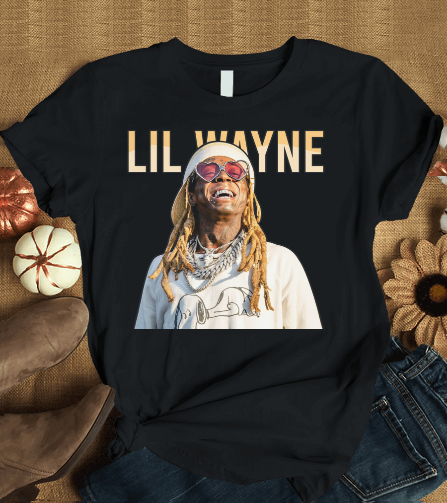 LIL WAYNE Snoopy Heart Sunglasses Dreadlocks Smile T-Shirt