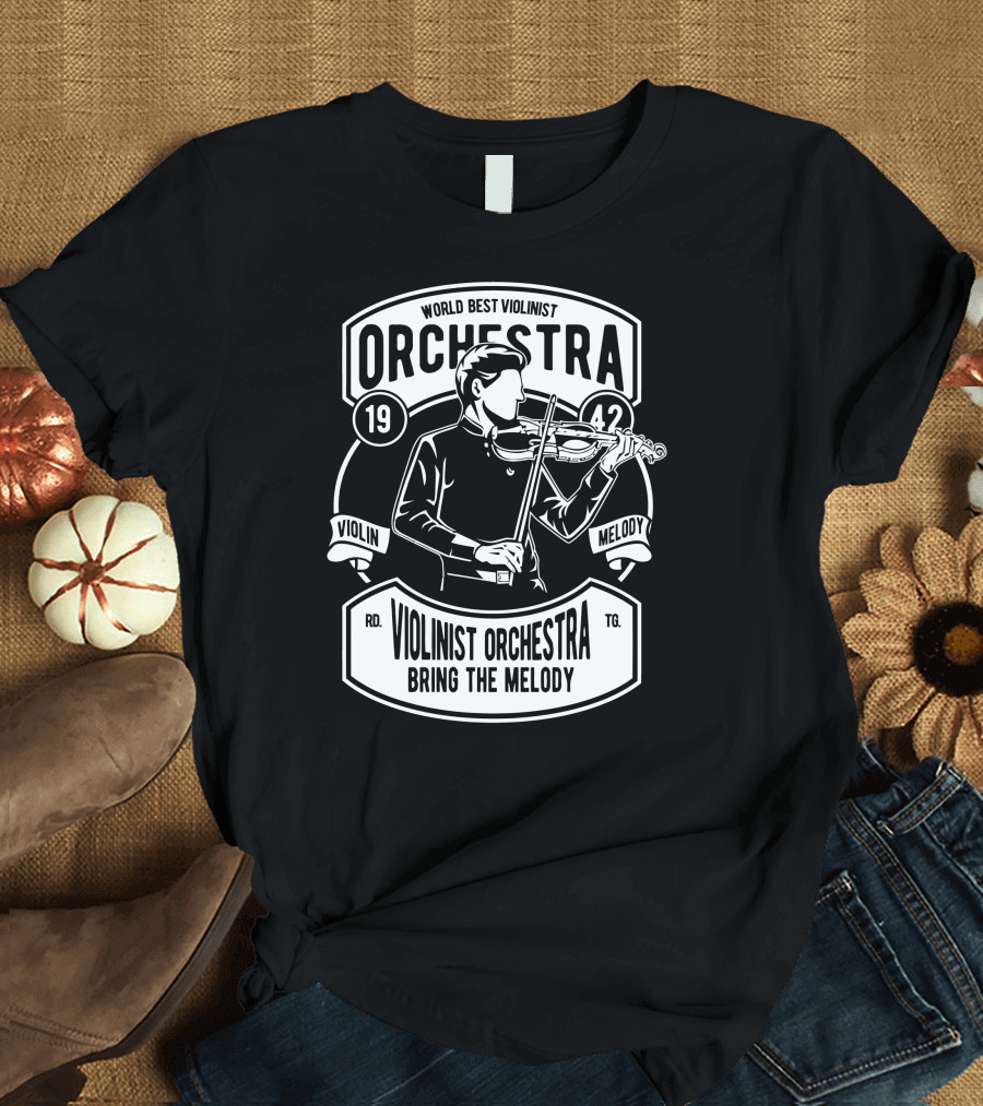 World Best Violinist Orchestra Violinist Orchestra Bring the Melody Violin Melody 1942 T-Shirt