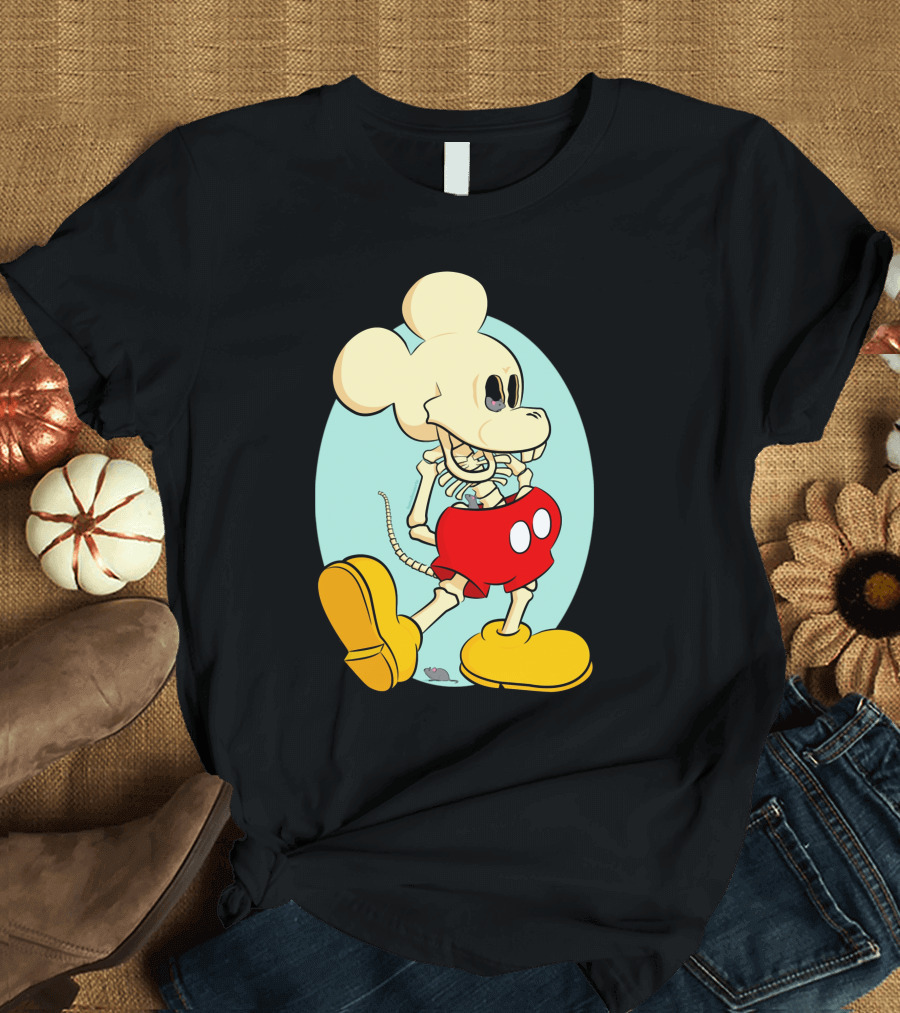 Mouse Skeleton Cartoon Mashup T-Shirt