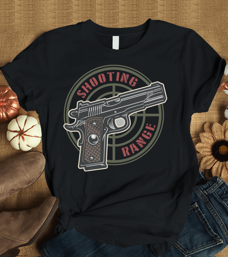 Shooting Range Gun with Target Circle T-Shirt