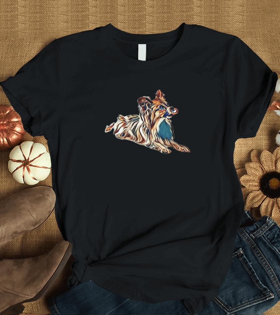 Cute Young Sable and White Papillon Dog T-Shirt