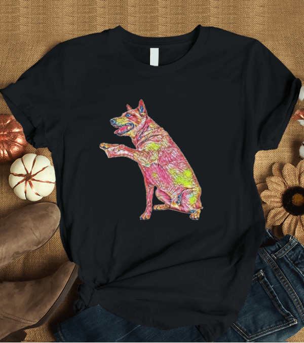 T-Shirt: A Friendly Australian Cattle Dog with Vibrant Colors T-Shirt A Friendly Australian Cattle Dog with Vibrant Colors T-Shirt