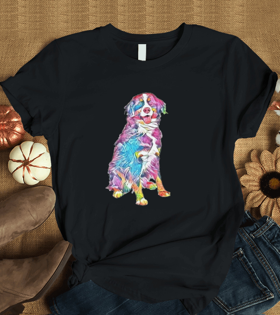 Bernese Mountain Dog Vibrant Colorful T-Shirt