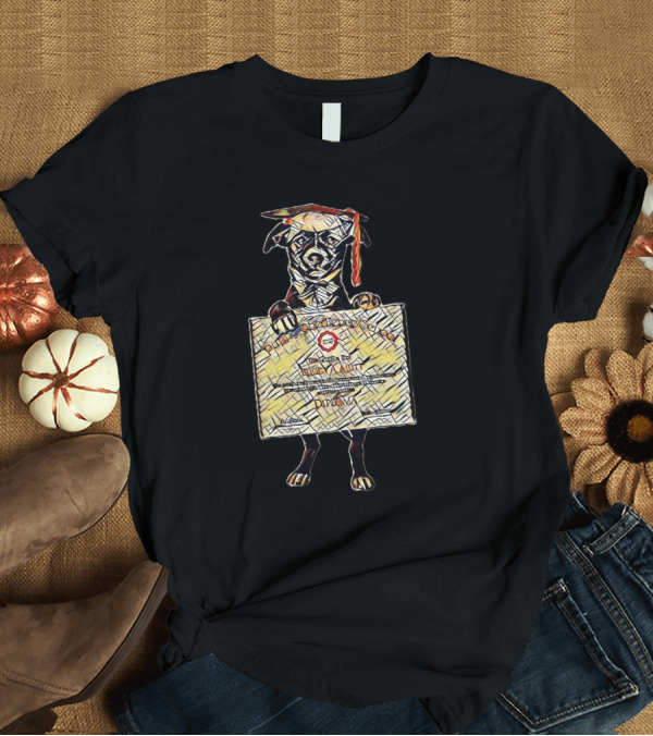 T-Shirt: A Little Black And White Mixe Pug Graduation Diploma T-Shirt A Little Black And White Mixe Pug Graduation Diploma T-Shirt