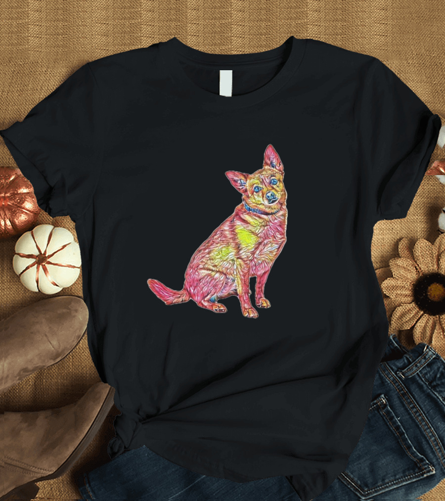 A Medium Size Young Chihuahua in Vibrant Colors T-Shirt