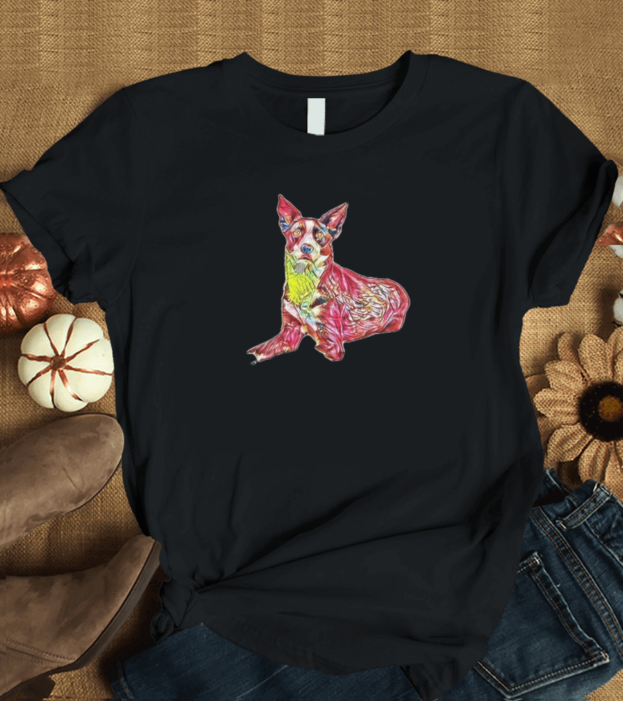 An Alert and Colorful Border Collie Mix T-Shirt